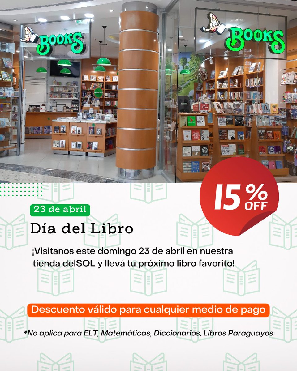 LibreriaBooks1's tweet photo. ¡Celebra el #DíaDelLibro con nosotros! 📚✨ Este domingo 23 de abril la magia de la lectura te espera en nuestra tienda delSOL ☀️

¡Quedate expectante! Tenemos otra sorpresa 👀 https://t.co/B7YCkHX41f