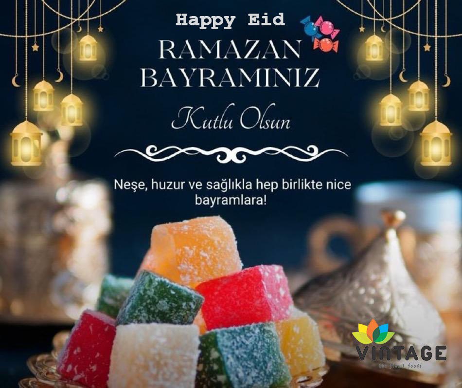 VintageFoodCorp's tweet photo. Wishing you a very happy and healthy Eid ul-Fitr!
Vintage ailesi olarak sevdiklerinizle beraber saฤlฤฑklฤฑ ve huzurlu nice bayramlar dileriz...๐ญ
#bayram #eidmubarak
#vintagefoodcorp #merveproducts #distribution #food #deliciousfood #service #loyalservice #delivery https://t.co/BL3mSMoPIw