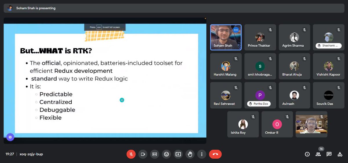 hrshtmlng's tweet image. Just had a session on Redux toolkit by @sohamsshah_ on @skillvalley_in #redux #reduxtoolkit #SkillvalleyCohort