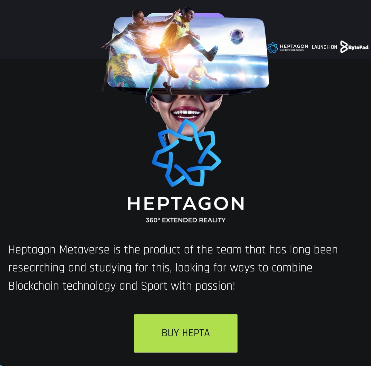 🔥Score big with HEPTA! 🌟The official token of the Heptagon Metaverse is now available on @Bytepad. ✅️Join the game and secure your tokens today to be part of the ultimate sports experience in the virtual world! #HEPTA #HeptagonMetaverse #Bytepad #Crypto #Sports'