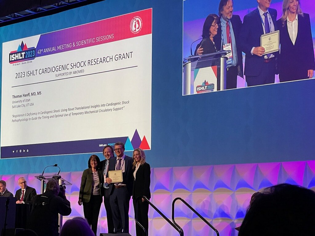 Stavros George Drakos (@stavrosdrakos) on Twitter photo Innovative work in cardiogenic shock pathophysiology-RAAS & Ang II deficiency by <a href="/TomHanffMD/">Thomas Hanff, MD MSCE</a> & team at <a href="/UofUHealth/">University of Utah Health</a> & other #VanquishSHOCK consortium sites: Cleveland Clinic Florida, Inova & U of Toronto
Thank you #ISHLT2023 & @Abiomed!
<a href="/davebaran/">David Baran</a> <a href="/FilioBillia/">Filio Billia</a> <a href="/_WayneBatchelor/">Wayne Batchelor, MD</a> Innovative work in cardiogenic shock pathophysiology-RAAS & Ang II deficiency by <a href="/TomHanffMD/">Thomas Hanff, MD MSCE</a> & team at <a href="/UofUHealth/">University of Utah Health</a> & other #VanquishSHOCK consortium sites: Cleveland Clinic Florida, Inova & U of Toronto
Thank you #ISHLT2023 & @Abiomed!
<a href="/davebaran/">David Baran</a> <a href="/FilioBillia/">Filio Billia</a> <a href="/_WayneBatchelor/">Wayne Batchelor, MD</a>