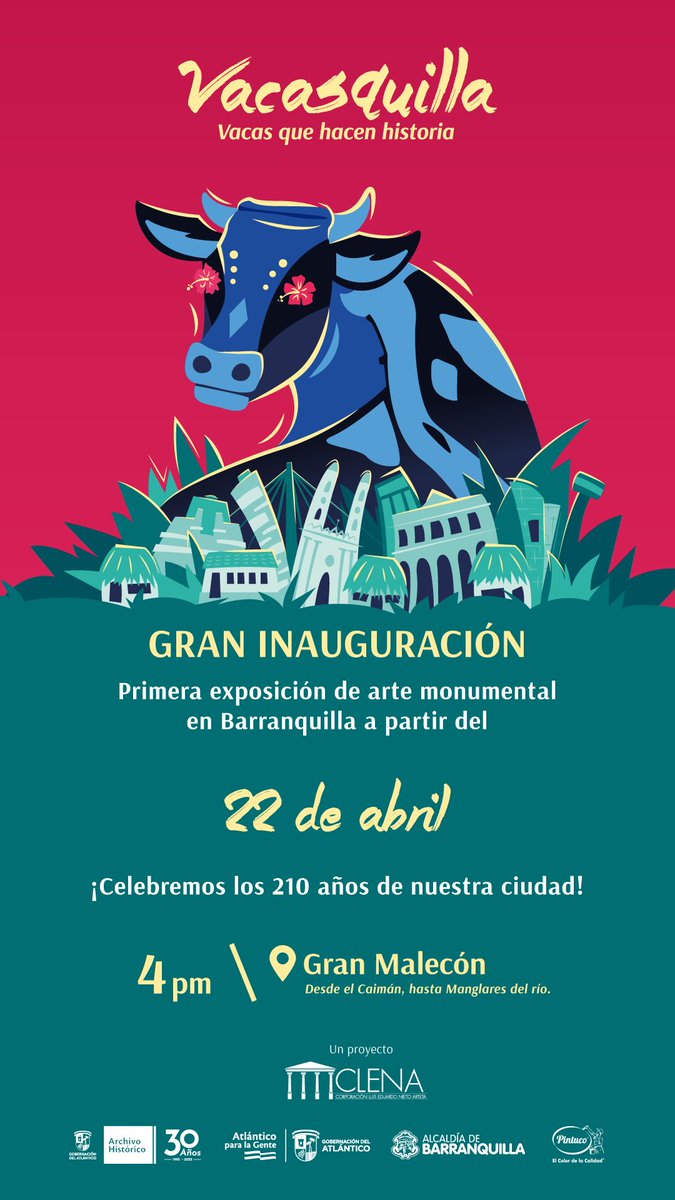 transmetrobaq's tweet photo. Barranquilla es más BAQana por su agenda de ciudad 🤩.

Transmetro te lleva a disfrutar de exposiciones culturales para este sábado🖌️.

🎨VacasQuilla🔜 🚍Gran Malecón
🎭XVII edición del Carnaval de las Artes🔜 🚍A7-3 Carrera 38
🖼️Exposición inmersiva de Van Gogh 🔜 🚉Barrio Abajo https://t.co/EOPH0KRMaZ