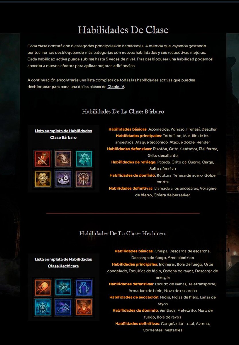 Diablo4online's tweet photo. Podéis encontrar la nueva sección Database en nuestro sitio web de Diablo IV. 

https://t.co/UDwgaUUAid

Listas completas de las habilidades de todas las clases en español, que iremos actualizando regularmente a medida que vayan recibiendo nuevos ajustes.
 
#DiabloIV https://t.co/YO4HV1PLts