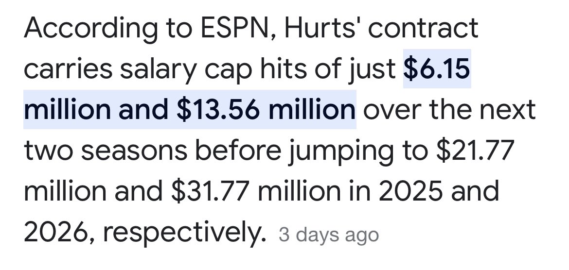 HeHateMe13's tweet photo. @ayden_huntley @joshuajmessick @Akbar_Gbaja @KingHenry_2 @Eagles Oddly enough his cap hit has been the talk of Philly since he signed https://t.co/1gsF8SB8ct