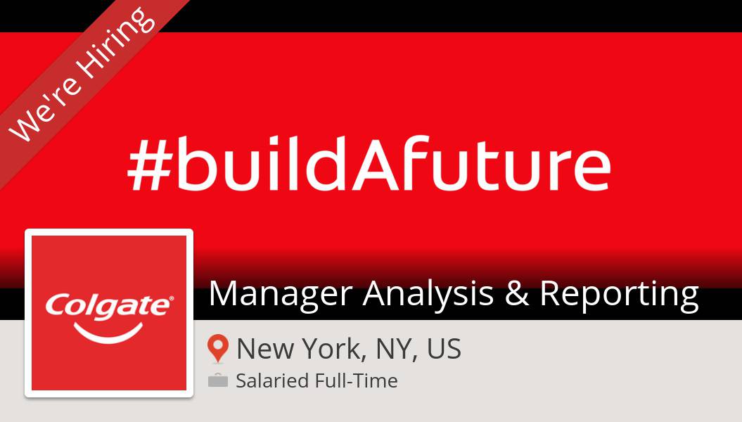 DianaGeofroy's tweet photo. #ColgatePalmoliveCareers is hiring a #Manager Analysis &amp; #Reporting, apply now! (#NewYorkNYUS) #job https://t.co/y3fb8fX92Z #buildAfuture #ColgatePeople https://t.co/Sa0MlJ5Q7B
