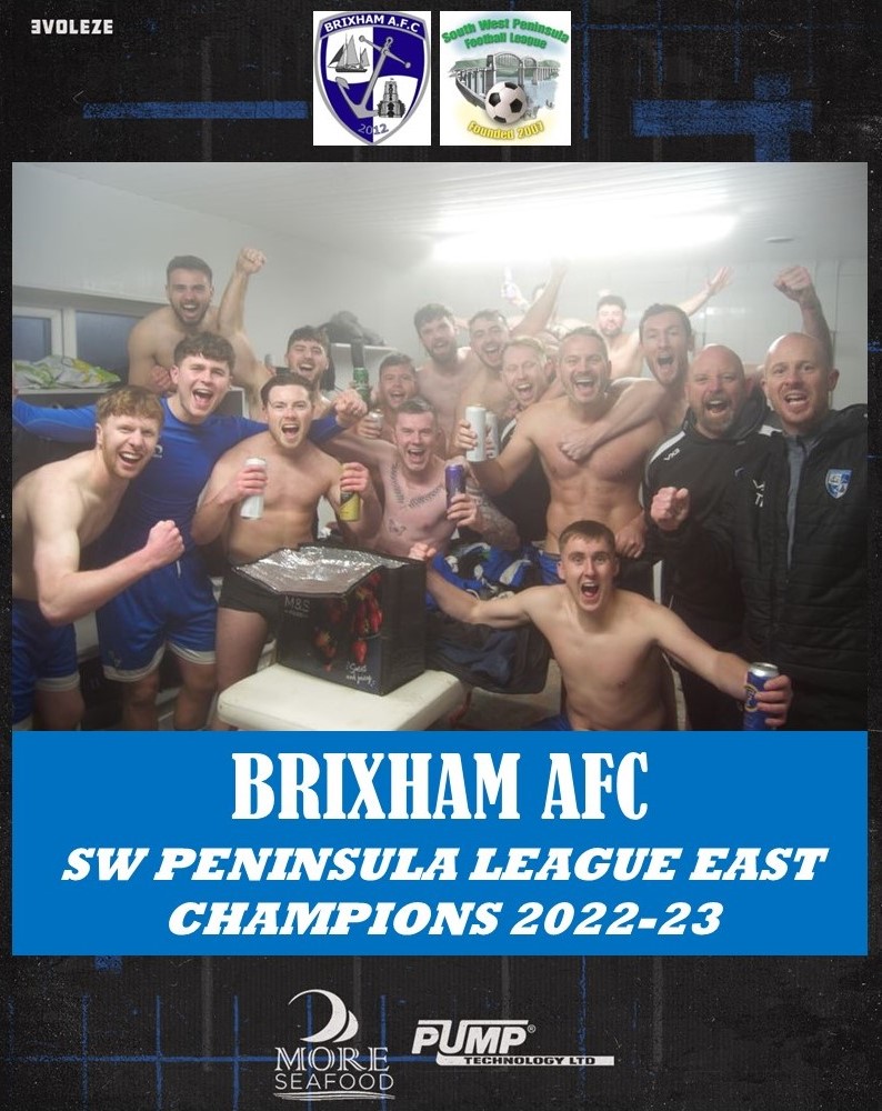 BrixhamAFC's tweet photo. Brixham AFC are champions of the South-West Peninsular League East.

Congratulations to the team / squad / coaching staff &amp; committee on an incredible achievement this season.

@moreseafood
@BrixhamCasuals
@5DoorsHQ
@PumpTechLtd
Prestige Paving
@swsportsnews

🐟🐟🐟 https://t.co/Df4n0ItVsy