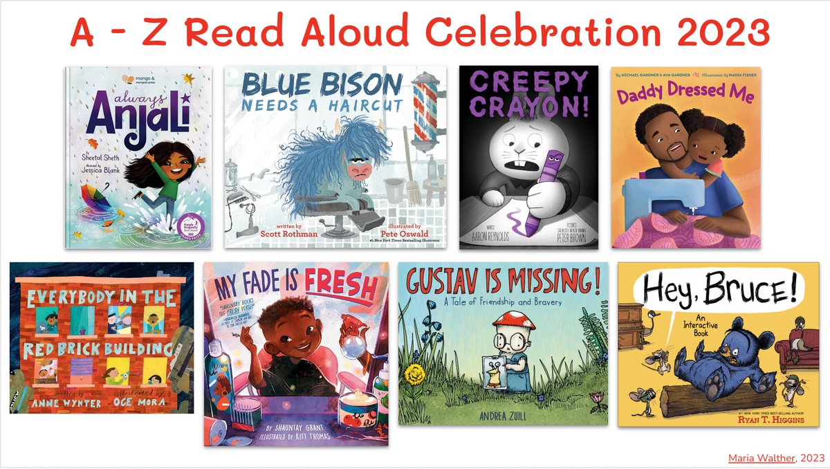 It's that time of year again! Check out this🧵for read alouds from A-Z to celebrate the last 26 days of school. bit.ly/A-ZReadAlouds 
<a href="/CorwinPress/">Corwin</a> <a href="/sheetalsheth/">Sheetal Sheth</a> <a href="/peteoswaldart/">Pete Oswald</a> <a href="/itspeterbrown/">peter brown!</a> @Simonkids <a href="/ogemora/">✨Oge Mora✨</a> <a href="/ariadelsole/">Nadia Fisher</a> <a href="/AndreaZuill/">Andrea Zuill</a> <a href="/RyanT_Higgins/">Ryan T. Higgins</a>