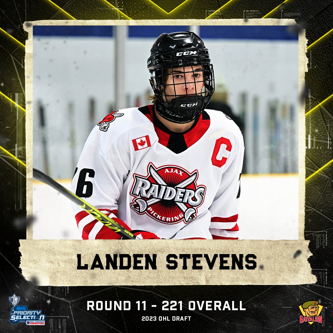 With the 221st overall selection in the 2023 #OHLDraft, the North Bay Battalion selects Landen Stevens. 

Welcome to The Bay!