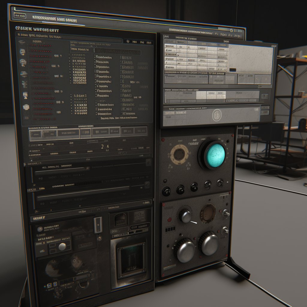 ackza619's tweet photo. 3D STUDIO ZAX 
#zaxai 
Incredible to see what AI can do with blending of a 3d programs GUI. Its like it created a 3d physical interface for a 3d program lol with knobs and levers. https://t.co/GDppgh4W7i
