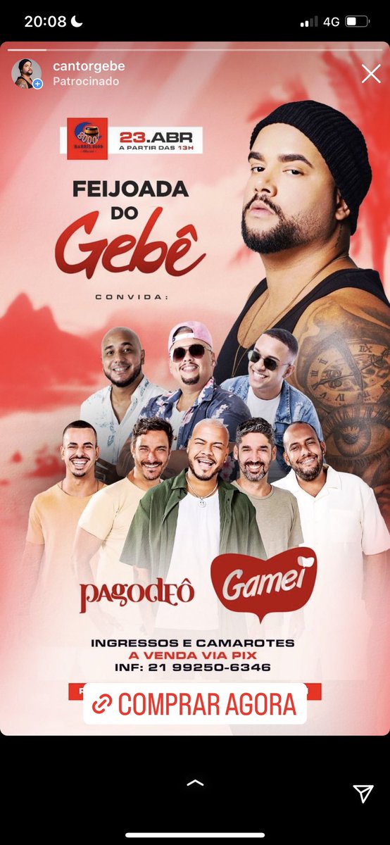 cantorgebe's tweet photo. Bom dia ! 

Últimos ingressos a 20,00 para nossa feijoada neste Domingo no Barril 8000 Méier ! 

Me chama aqui e garante logo o seu ! 

*Feijoada LIBERADA + SHOWS = 20,00*

*ÚLTIMOS CAMAROTES DISPONÍVEIS 150,00 ( 6 pessoas )*

*SOMENTE HOJE $20 VIA PIX CHAVE 21975252434 ( Rafael) https://t.co/Cyzis8uxAP