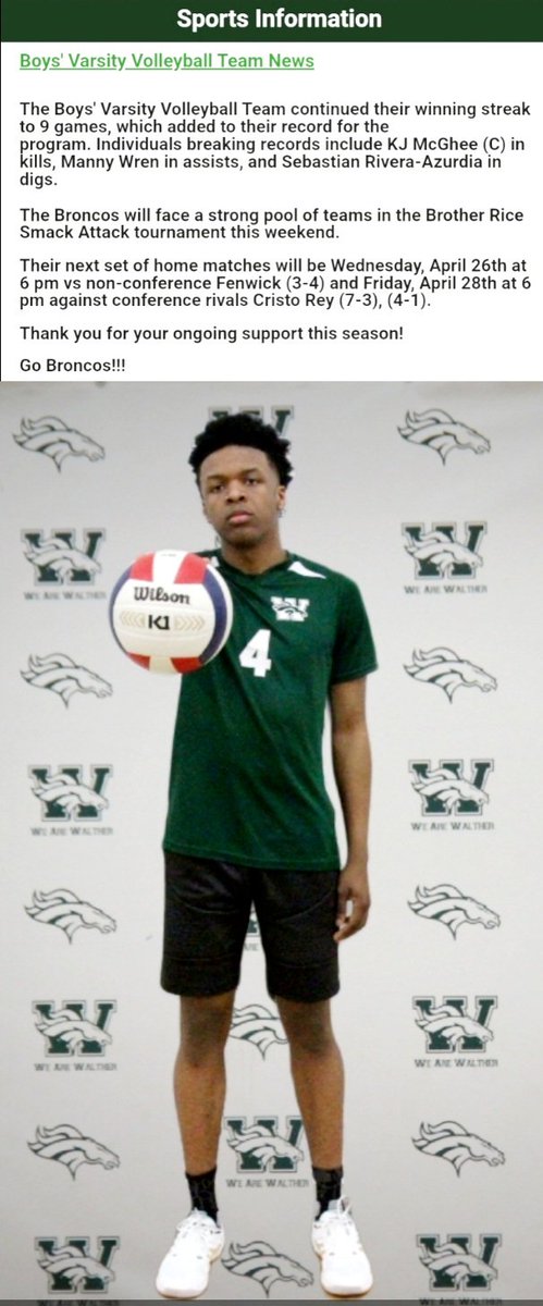 Kjironman's tweet photo. Exciting news for @WaltherAcademy 🏐 player #4 KJ McGhee, varsity captain & S/RH, is making waves as a top player and gaining interest from college coaches, KJ's hard work & talent are paying off! 💪🏽🏐'er #StudentAthlete #ContinueSuccess #Volleyball #TeamKJ #RisingStar 🎉🏅 https://t.co/YqcToqU6g7