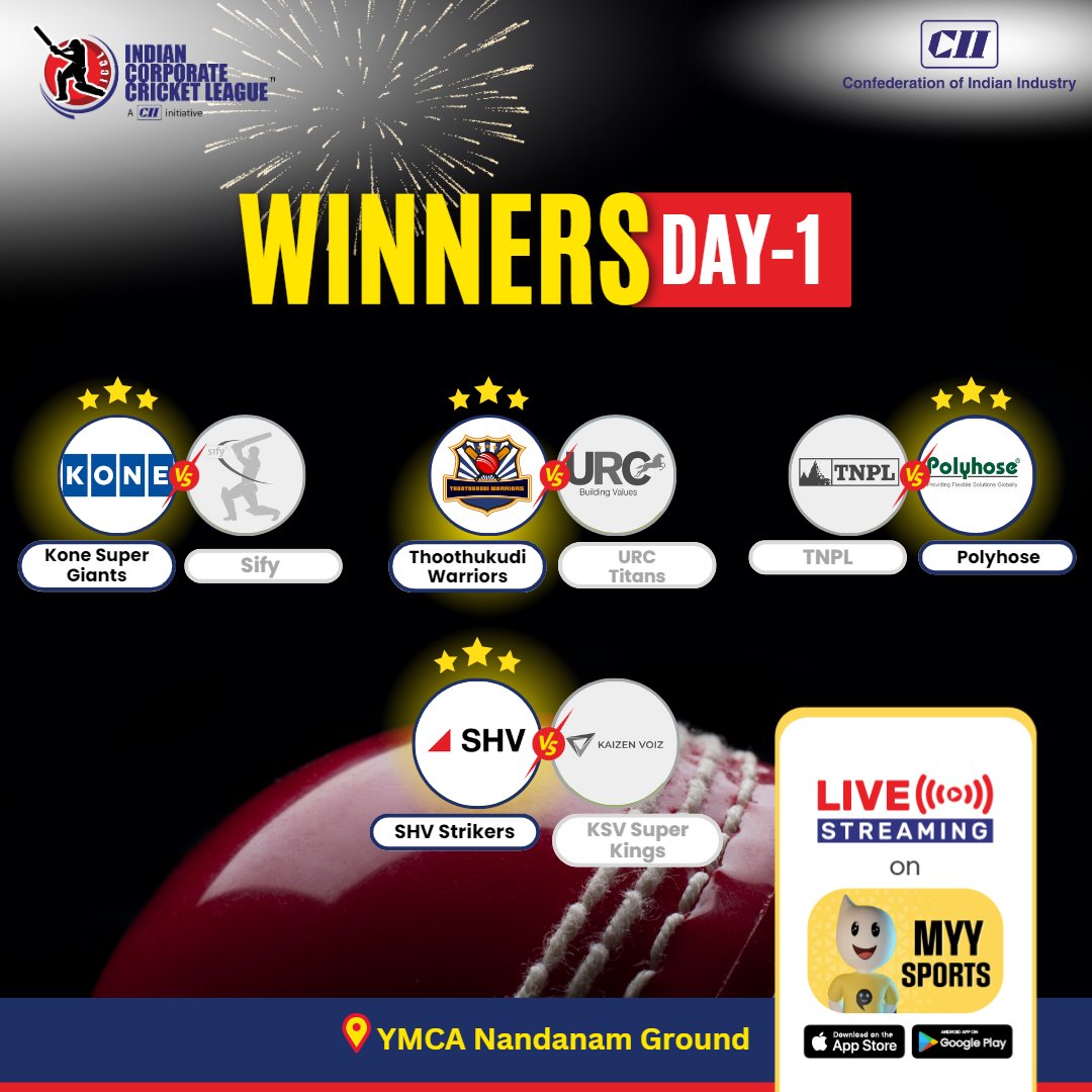 ICCL_ICCL's tweet photo. The ICCL has kicked off to an incredible start with an action-packed Day 1, leaving us all craving for more. 
Get ready to catch up on the highlights and gear up for tomorrow's matches, as the teams bring their best to the pitch. 

#ICCL #CoporateCricketKaNayaMaidan https://t.co/sbZnJ94MbX