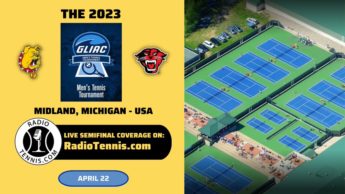 RadioTennis.com is LIVE NOW broadcasting the 2023 GLIAC Men's Conference Semifinals.

📍Midland Tennis Center
🆚 Ferris State // Davenport
🗓 April 22nd at 9:30AM (USA Pacific)
🎙Live on RadioTennis.com

#collegetennis #tennis #GLIACTEN #ITA #DawgsTNNS #DUingWork