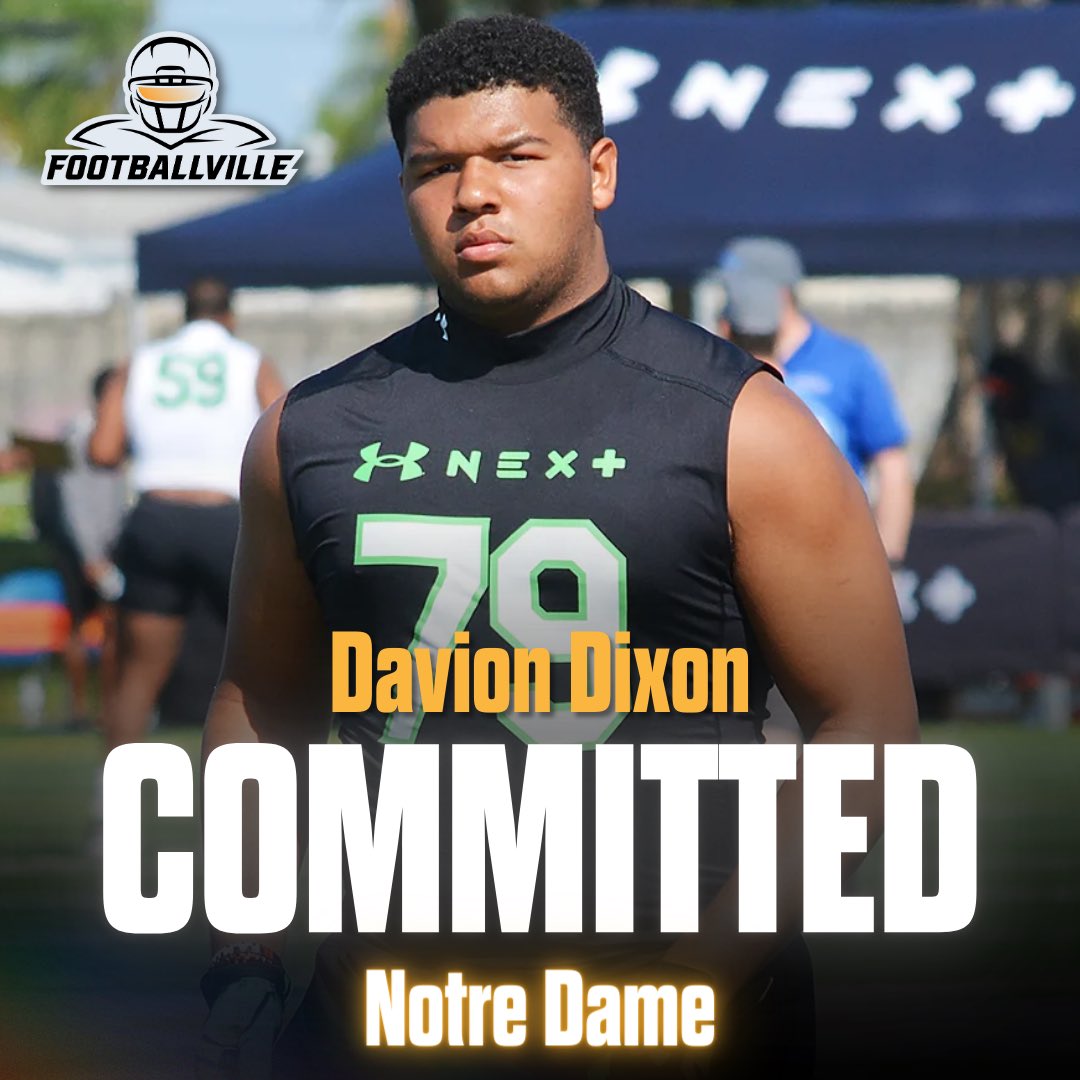 FBVFlorida's tweet photo. @belenjesuit DL Davion Dixon becomes the Fighting Irish’s first 2025 commitment☘️ https://t.co/CwoAwAK91H