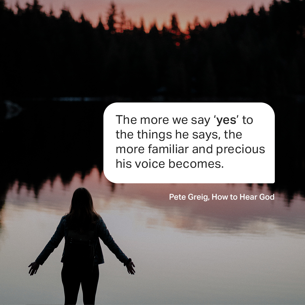 247prayer's tweet photo. The more we say ‘yes’ to the things He says, the more familiar and precious His voice becomes. - Pete Greig, How to Hear God
Have you experienced the familiarity and precious nature of God's voice?
#howtoheargod #petegreig #pray #prayer #247prayer #faith #quote #god https://t.co/QPGyGTYeTx