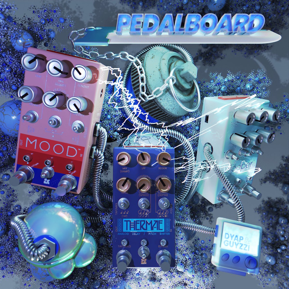 1guyzzi's tweet image. pedalboard library with @jeunedyap OUT NOW ‼️

This pack contains 150 sounds designed and processed with @chasebliss Mood, Thermae &amp;amp; Blooper pedals.

20$ / link in bio

artwork by @dotgreed