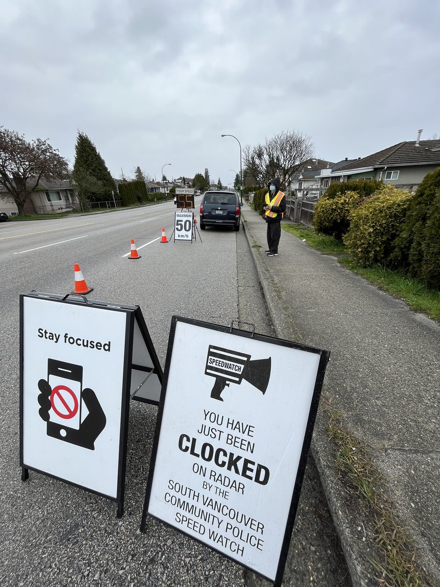 acarvalho84's tweet photo. You have just been CLOCKED on radar by the South Vancouver Comunity Police Centre @svcpc. We are here @ Knight st and 31st with our Speed Watch shift. Stay within the speed limit! 50Km/h. Drive safe! @VPDTrafficUnit @RoadSafetyHarv @icbc @CityofVancouver @City604Van https://t.co/AJ1sba5FIT
