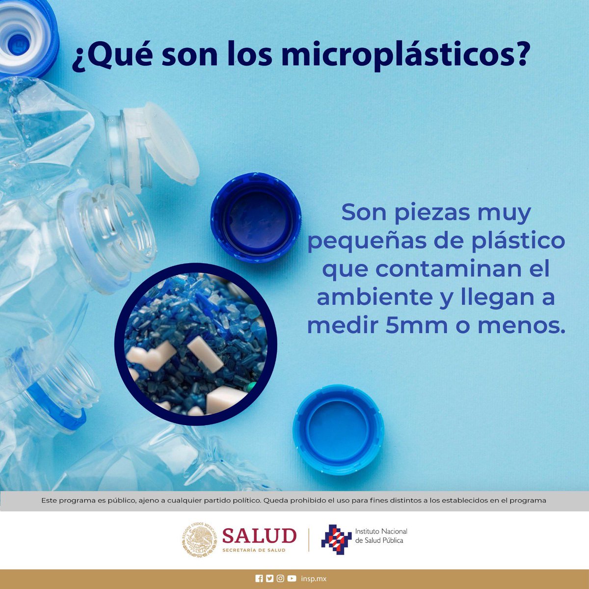 inspmx's tweet photo. Los microplásticos son piezas pequeñas de plásticos que contaminan el ambiente y llegan a medir 5mm o menos.

Hasta 145,000 partículas de plásticos por litros de precipitación se han contabilizado en algunas ciudades.

#SaludPúblicaEnTodo https://t.co/tww1EkLKRo