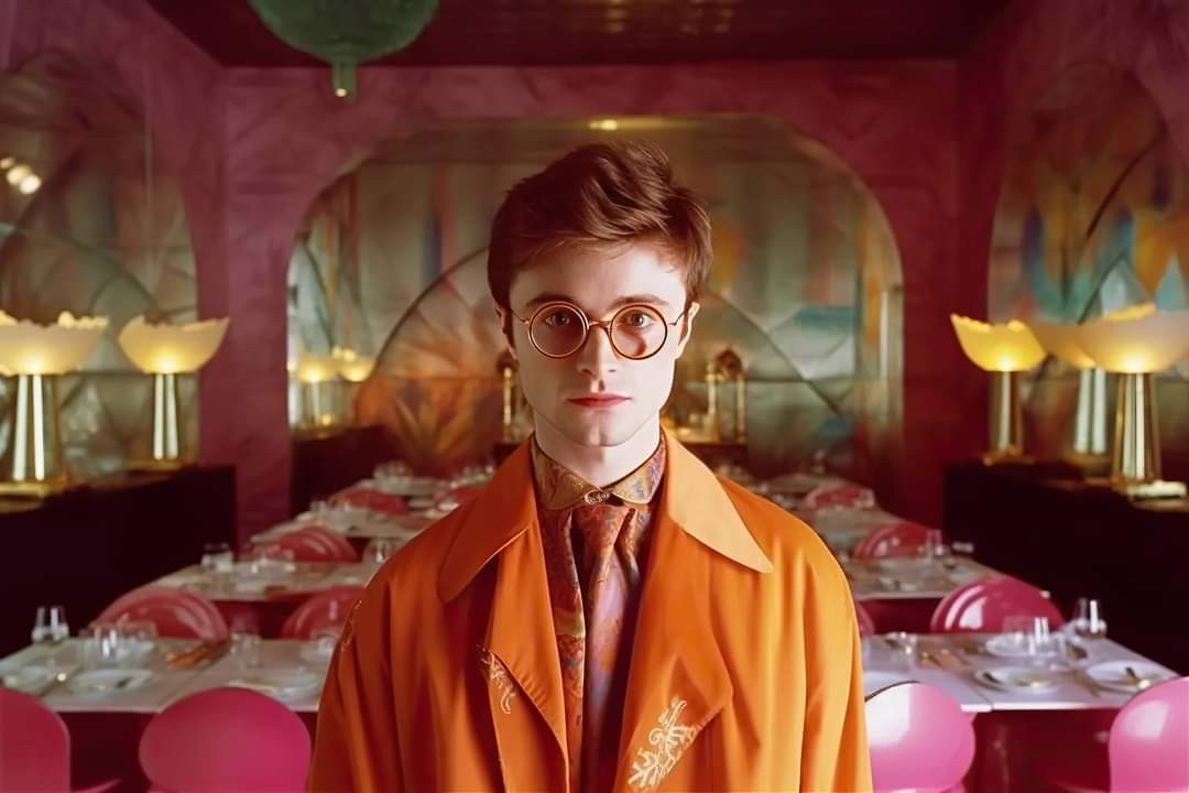 libriastore's tweet photo. ¿Se imaginan Harry Potter dirigida por Wes Anderson? 👇 Un usuario de IG (panoramachannel) mostró el contenido que creo una IA mezclando ambos mundos/visiones https://t.co/T1lZJXQiQJ