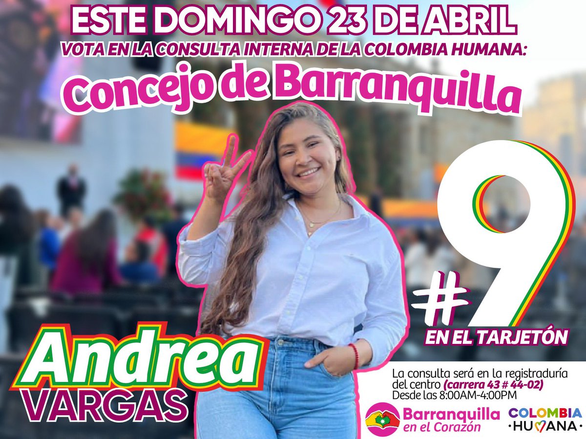baqenelcorazon's tweet photo. #Barranquilla | Mañana es la consulta interna de la #colombiahumana y estas son nuestras apuestas. Si eres militante de la Colombia Humana, ¡no dudes en apoyarnos!🫶🏾 
@AndreavargasBAQ @oscarnarvaezg_ @jeanhernandezbq @CamiloGomezBAQ https://t.co/ORNTOOfeir