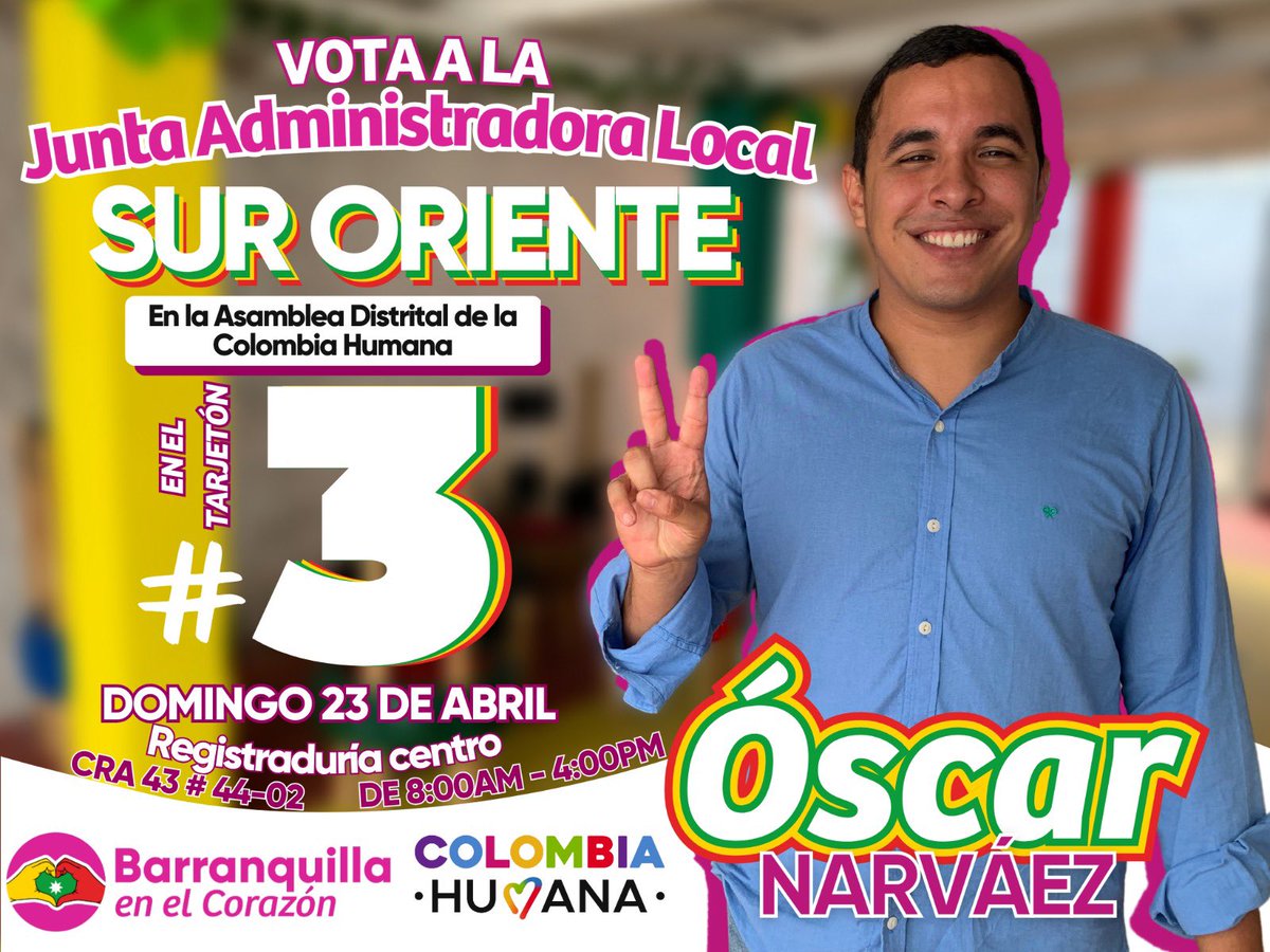 baqenelcorazon's tweet photo. #Barranquilla | Mañana es la consulta interna de la #colombiahumana y estas son nuestras apuestas. Si eres militante de la Colombia Humana, ¡no dudes en apoyarnos!🫶🏾 
@AndreavargasBAQ @oscarnarvaezg_ @jeanhernandezbq @CamiloGomezBAQ https://t.co/ORNTOOfeir