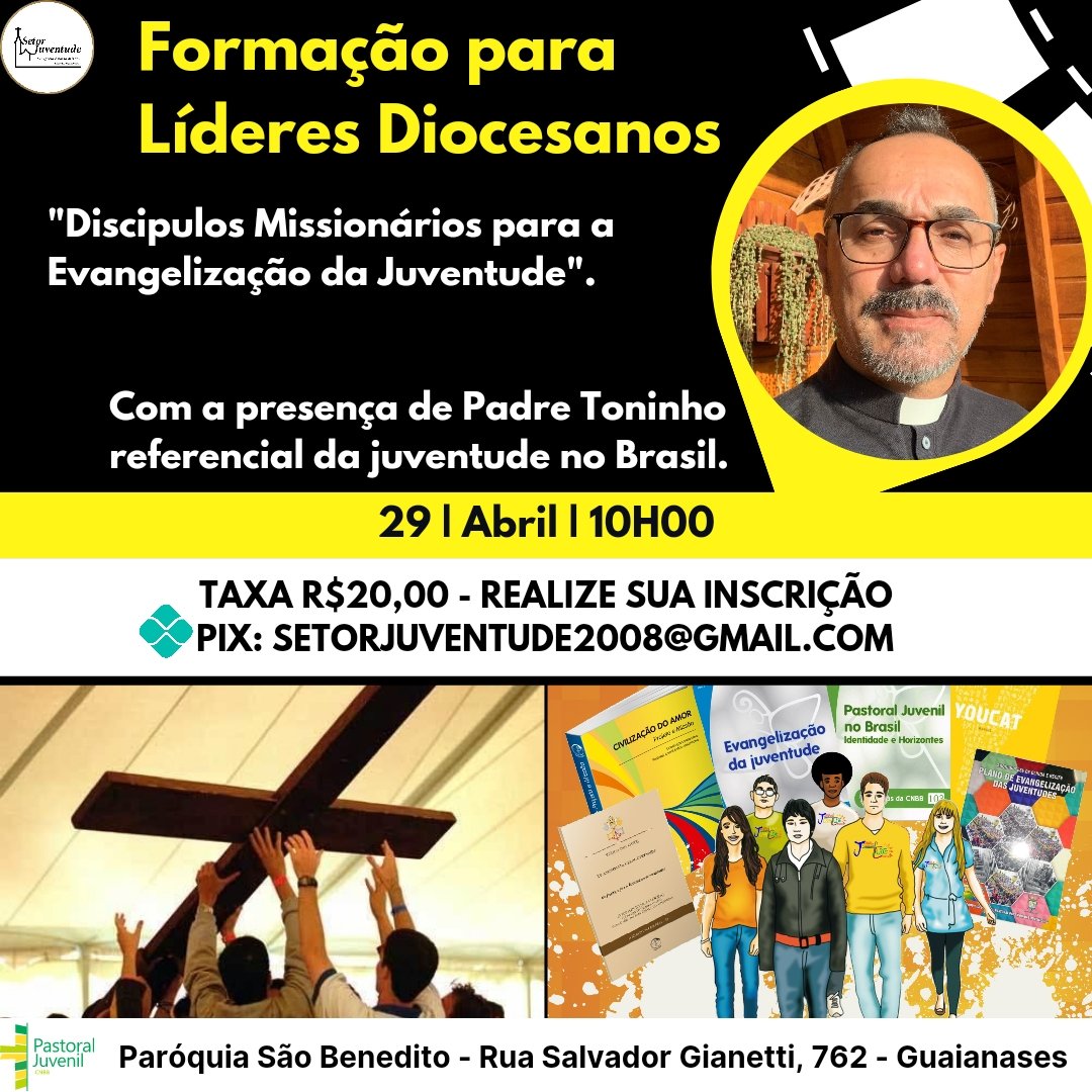 _sjsm's tweet photo. Formação para Lideres Diocesanos
Sábado 29 de Abril às 10h00
Com a presença do @padretoninho 
Participem conosco! 

@jconectados 
#JuventudeDiocesana #CNBB https://t.co/NoS9mYqO8d
