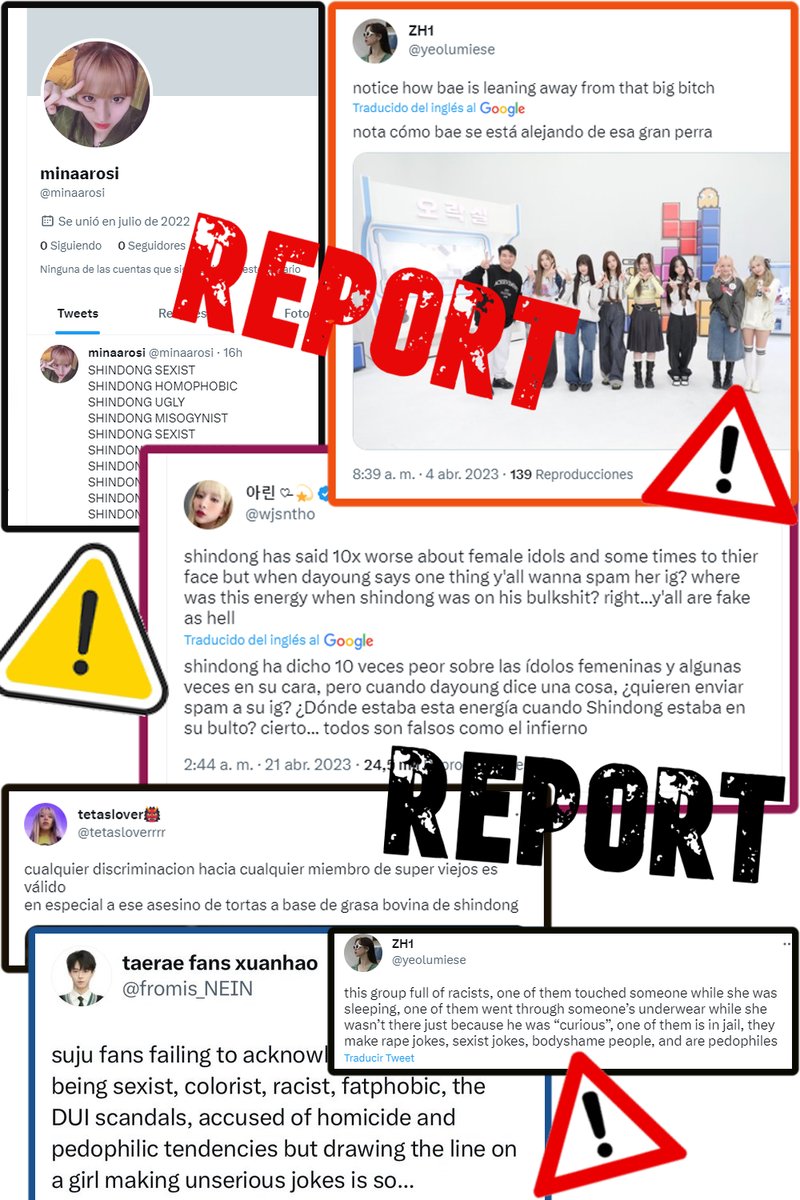 ⚠️  REPORT ⚠️ 🧵 A thread to report 🚨
1/5
🚫HATE TO SJ🚫
📍please add additional context in the report

(Defamations and serious accusations are a crime)
👤 bit.ly/3N12CNj
Twt bit.ly/3KTWfIW
Twt bit.ly/3V5DZRG
Twt bit.ly/3KVVwXP

#SUPERJUNIOR