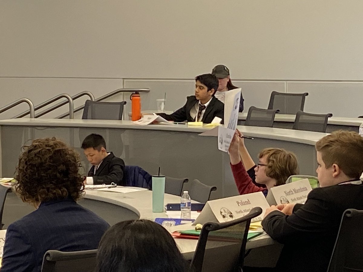 WestMS_Warriors's tweet photo. We are so proud of our Model UN students and how well they courageously practiced negotiation skills. This was a tremendous learning opportunity… well done, Warriors! #TogetherasWarriors #RCMUN https://t.co/fhZnqtxr5W