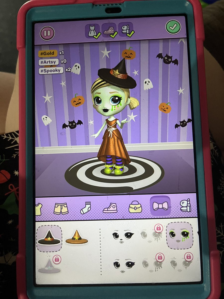 She really is my child 😂. Get my girls a doll app, and the first thing my 6 year old does is make a Halloween witchy doll 🤷🏻‍♀️