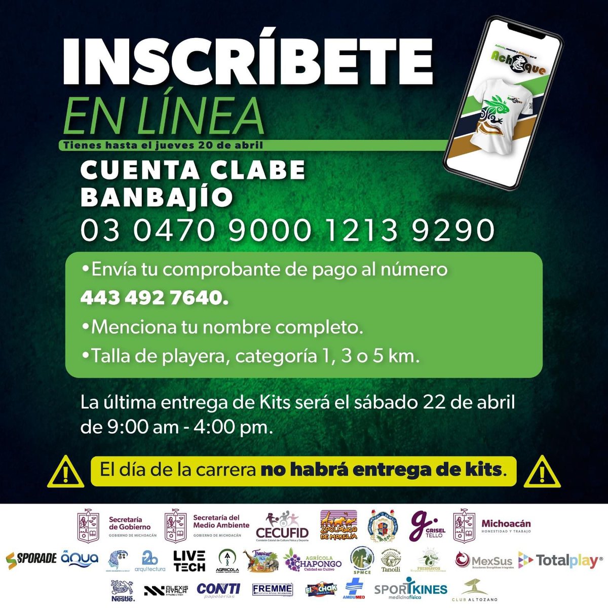 UMSNH_Oficial's tweet photo. ¡INSCRÍBETE! Carrera Atlética recreativa 2023 por el #Achoque
La #UMSNH y el Zoológico de Morelia invitan a participar en esta caminara y carrera con causa. https://t.co/FpzTOujCga
