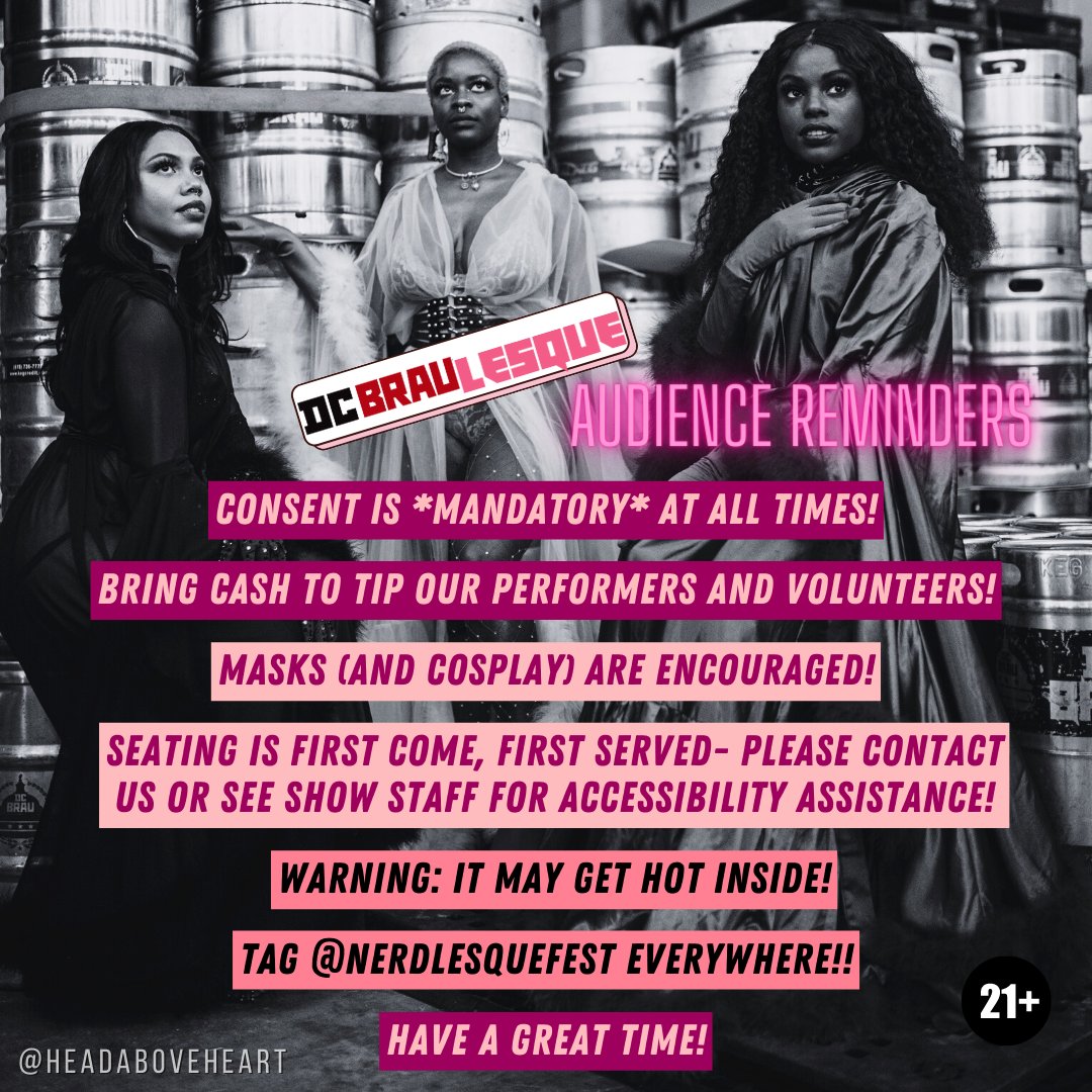 NerdlesqueFest's tweet photo. HELLO NERDS!
A FEW AUDIENCE REMINDERS AHEAD OF #DCBRAULESQUE FANTATEASE TONIGHT AT @dcbrau!π§π§ββοΈ
Doors open at 7:00pm and the show starts at 8:00pm! π§ββοΈπ§ https://t.co/26xmc0Od1F