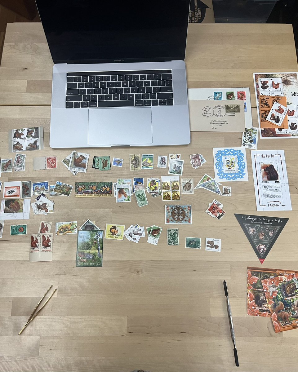 bpsstamp's tweet photo. Just a little organization work today….Squirrels! #philately #stampclub #squirrelsonstamps https://t.co/o6a3jp7Kzj