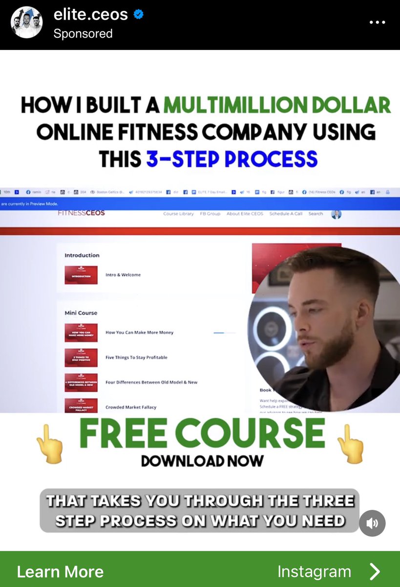 Pleas_Kelley313's tweet photo. Another one “ free course” teaching how to sell #training packages and not how to actually help clients achieve their goals …super #scam #ScamAlert way to many of these #fitness #salesGurus taking advantage of young men and women who don’t know any better https://t.co/cVHpHOALQx