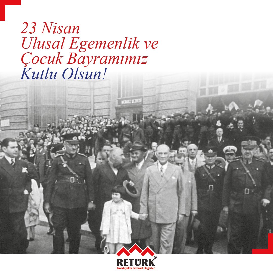 Dünya çocuklarıyla birlikte tüm çocukların ve Türk milletinin, Ulusal Egemenlik ve Çocuk Bayramı'nı kutluyoruz.

#RETÜRK #23Nisan #UlusalEgemenlikveÇocukBayramı #23NisanUlusalEgemenlikveÇocukBayramıKutluOlsun #UlusalEgemenlikveÇocukBayramıKutluOlsun