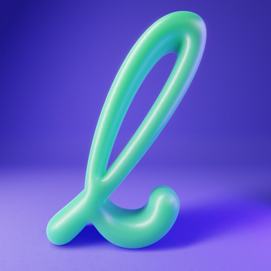 peterlundblad's tweet photo. a loopy l for #36DaysOfType #Blender3d https://t.co/Mtmm0FXkd6