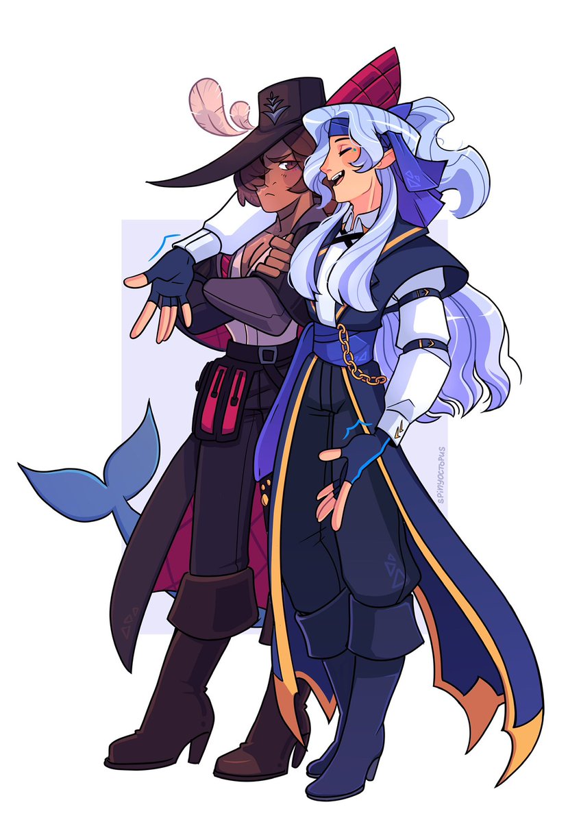 Spiny0ctopus's tweet photo. Commission for @deepseacolor 🦅🐬💦 https://t.co/yGAmWwcYzm