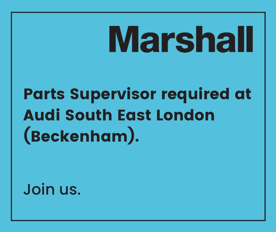 #Parts Supervisor required at Marshall #Audi South East #London (#Beckenham). Join us.
 
To find out more and to apply online see >
ce0572li.webitrent.com/ce0572li_webre… #jobs