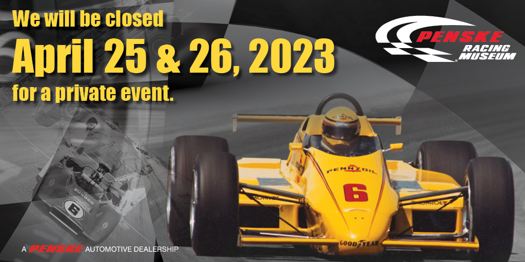 PenskeMuseum's tweet photo. We’ll see you on April 27th! 🏎️ #TeamPenske #IndyCar #Nascar https://t.co/K0giYiRYDG