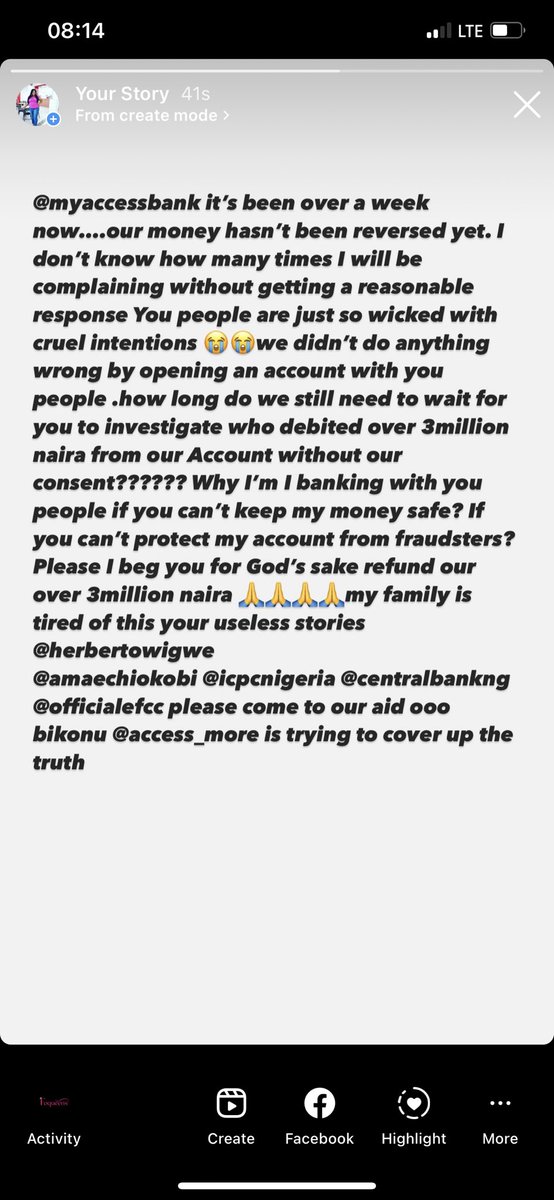 mrosemary17's tweet photo. Dear @myaccessbank times are hard, please don’t add to people’s Depression by your actions . Please refund our 3million naira plus that was debited nah beg I Dey beg una🙏🙏🙏🙏You are the most pathetic bank I know……wicked people Always Withholding Customer’s hard earned money https://t.co/lfksizg0fa