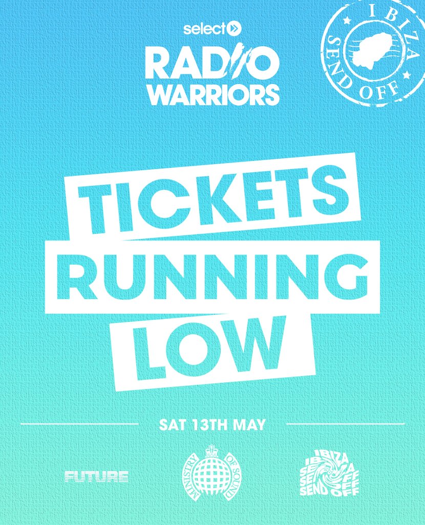 Here's the stellar line-up bringing you sounds of Select Rewind in the Loft at @ministryofsoundclub for Radio Warriors Ibiza Send Off! ⁠ For Tickets head to selectradioapp.com⁠ ⁠ @thefutureldn / @DjDarrelllee / @marklovelawson / @djsassybee / @Nevs_Valentine