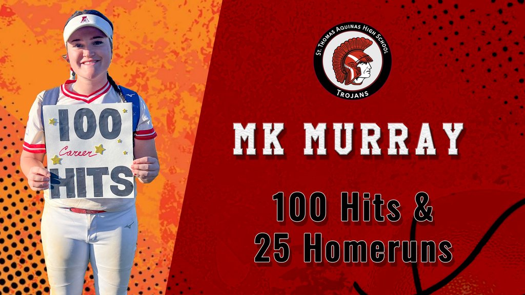 Congratulations to senior softball player Mary Kate Murray for achieving two milestones in one week, earning her 100th hit and breaking the school homer record with her 25th home run!