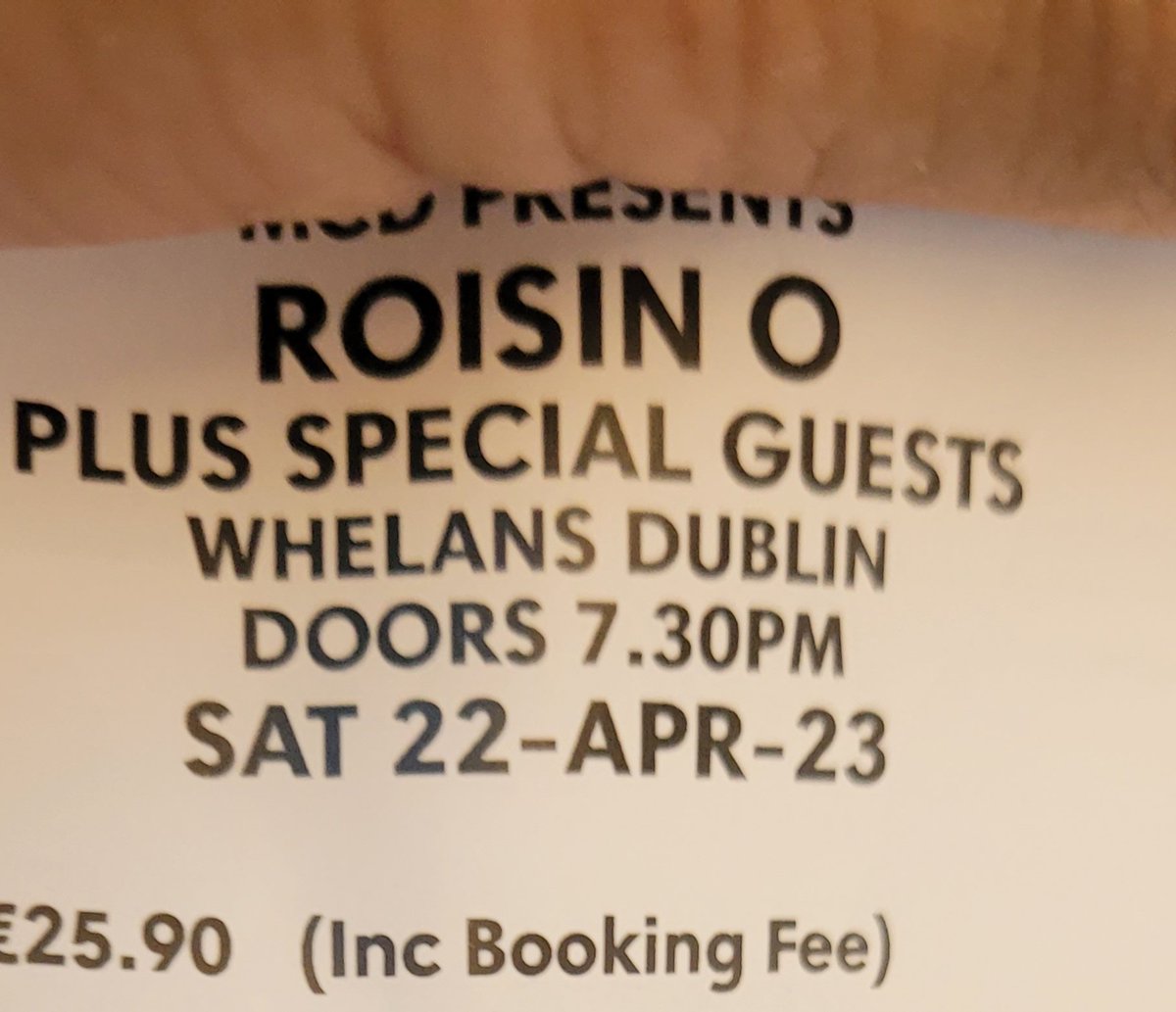 I'm looking forward to seeing <a href="/RoisinOmusic/">Róisín O</a> tonight in <a href="/whelanslive/">Whelan's</a> with my very retro paper ticket