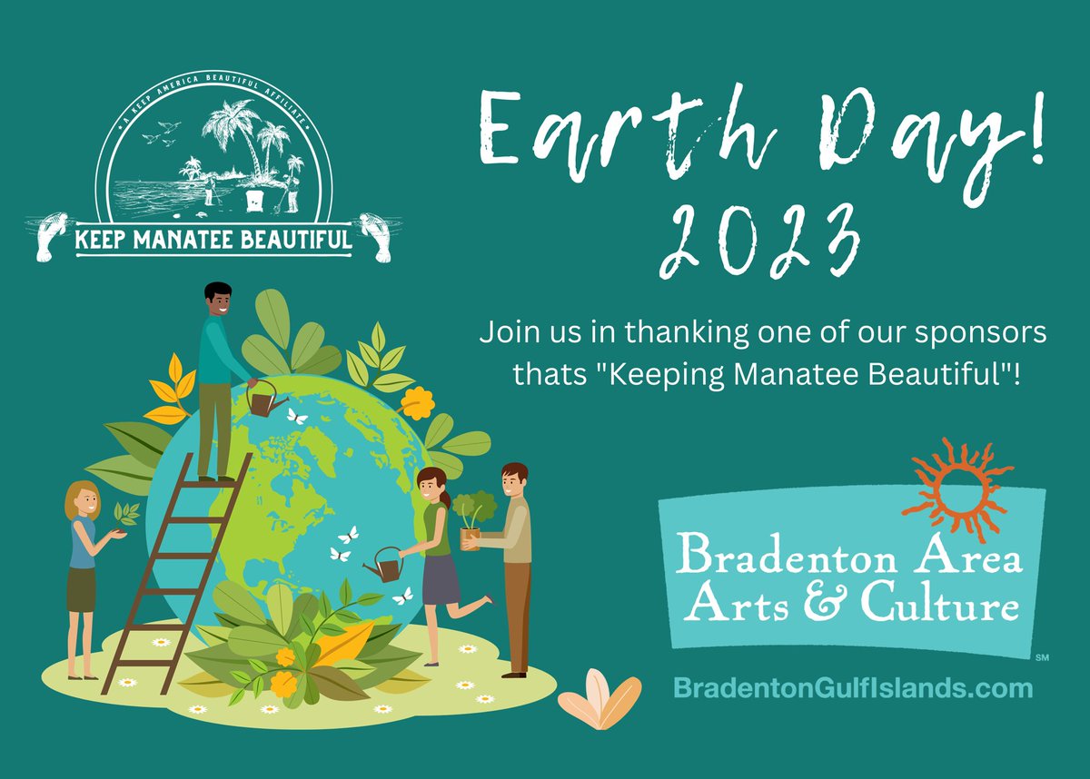 ManateeBeautiFL's tweet photo. 🌎 A huge THANK YOU to our Earth Day sponsor, Bradenton Area Arts &amp; Culture! Your support makes a difference in keeping Manatee beautiful💚. Check out their amazing work at https://t.co/Hslh1u4R7x 🎨. Together, let's celebrate our planet &amp; nurture creativity! #EarthDay https://t.co/i4UCGIqcFG