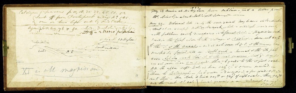 SedgwickMuseum's tweet image. Day 29 #Archive30 @ARAScot. We are about to transcribe 2 journals of Adam Sedgwick with a small team of remote volunteers 👏. Notebooks from 1823 were digitised by @CambsArchives  &amp;amp; one of our #ArchiveGoals is to get all 68 notebooks digitised &amp;amp; catalogued to improve access.