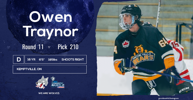 Sudbury_Wolves's tweet photo. The Wolves 🐺 are proud to select Defenceman, Owen Traynor from @SFBearsMidAAA with the 210th pick in the 2023 #OHLDraft presented by @RealCdnSS 👊
Welcome to the PACK, Owen! 🔥 #WeAreWolves