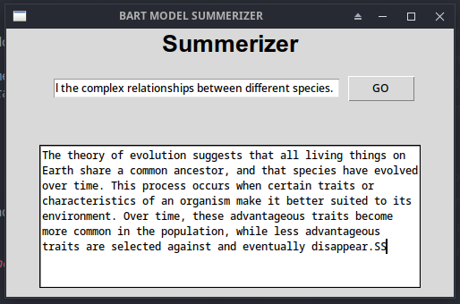 saranshEXE's tweet photo. Made a Summarizer app in Python using @facebook's BART model API by @huggingface. 

Finally, I can stop pretending to read long articles for my assignments lol.

#BARTmodel #AI #NLP #SummarizationApp https://t.co/fWj1hA524M