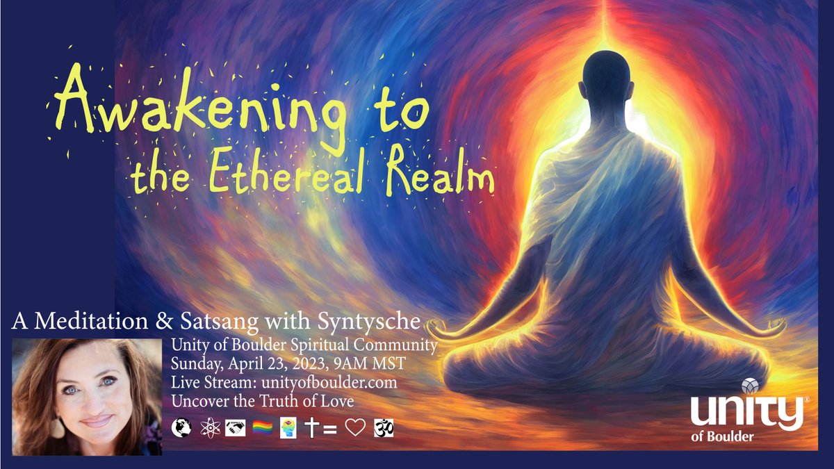Syntysche1's tweet photo. This Sunday’s 9AM MST Meditation service, with be focused on, awakening our super conscious, the subconscious and the conscious mind.

TUNE IN LIVE: https://t.co/ZjEtweTf25

#meditationboulder #groupmeditation #satsang #spiritualtalk #groupmeditationboulder #spiritualityboulder https://t.co/1ywneYxBy2