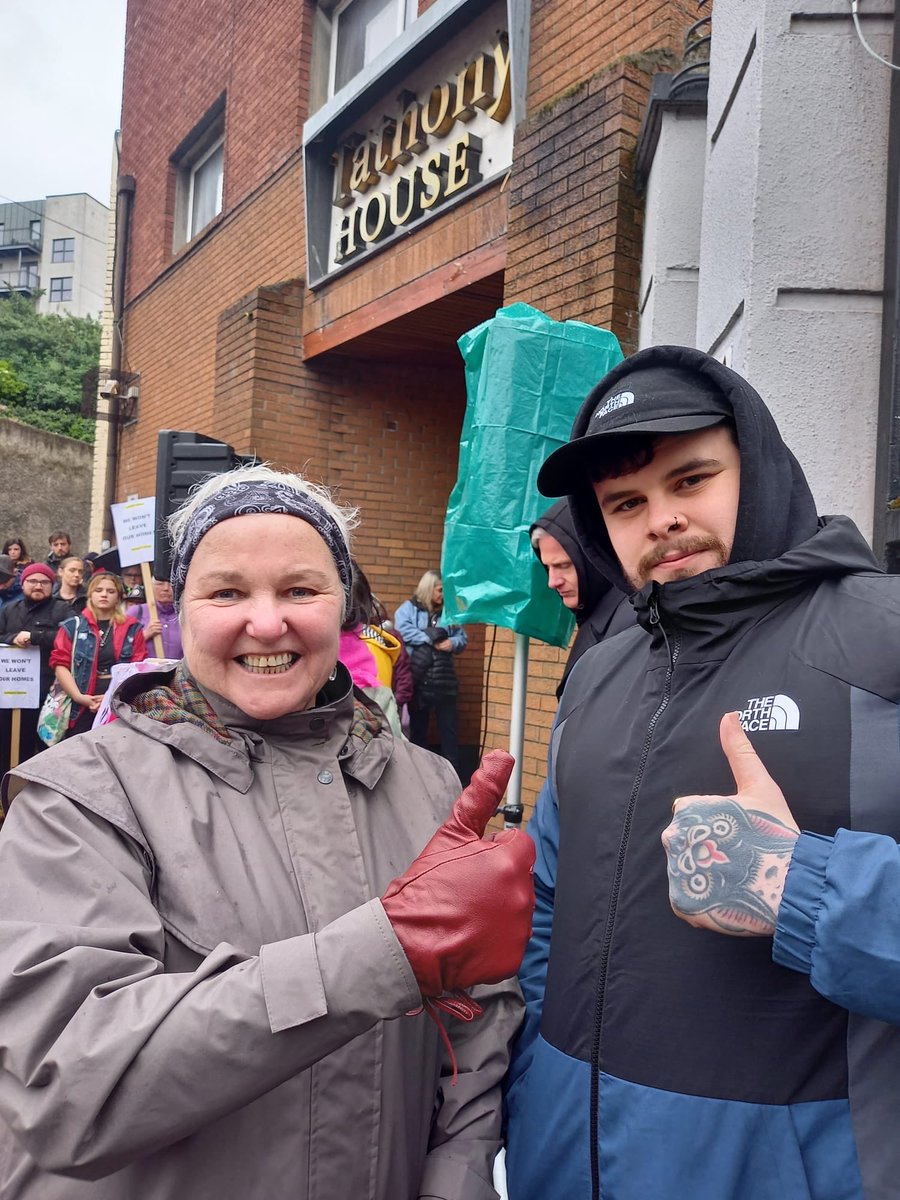 Spicebag & TD at Tahony House protest today #EvictionBan