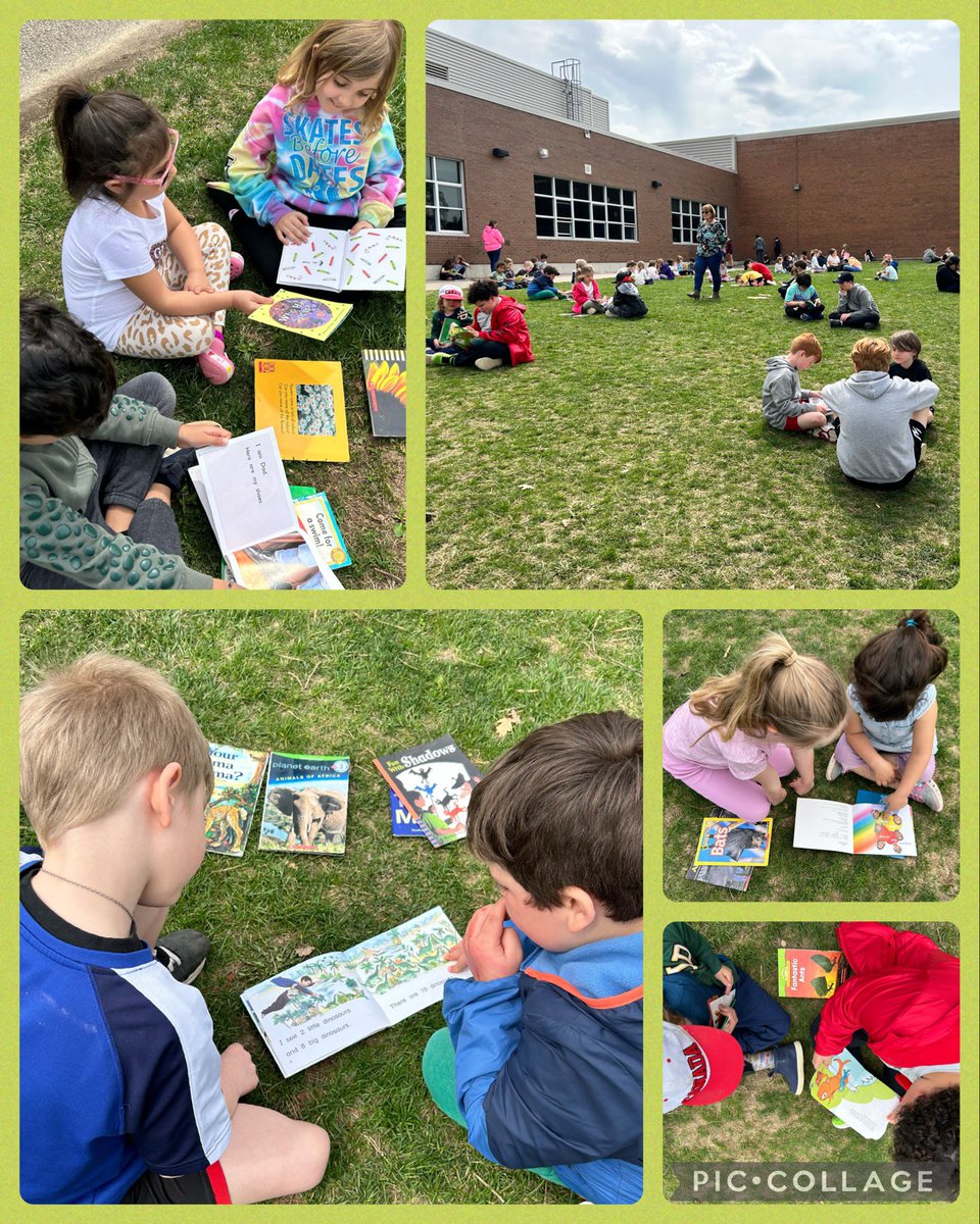 Happy Earth Day!  To celebrate, the whole school buddied up and went outside to read!  A great time was had by all! #lockespride #tvdsb #EarthDay2023