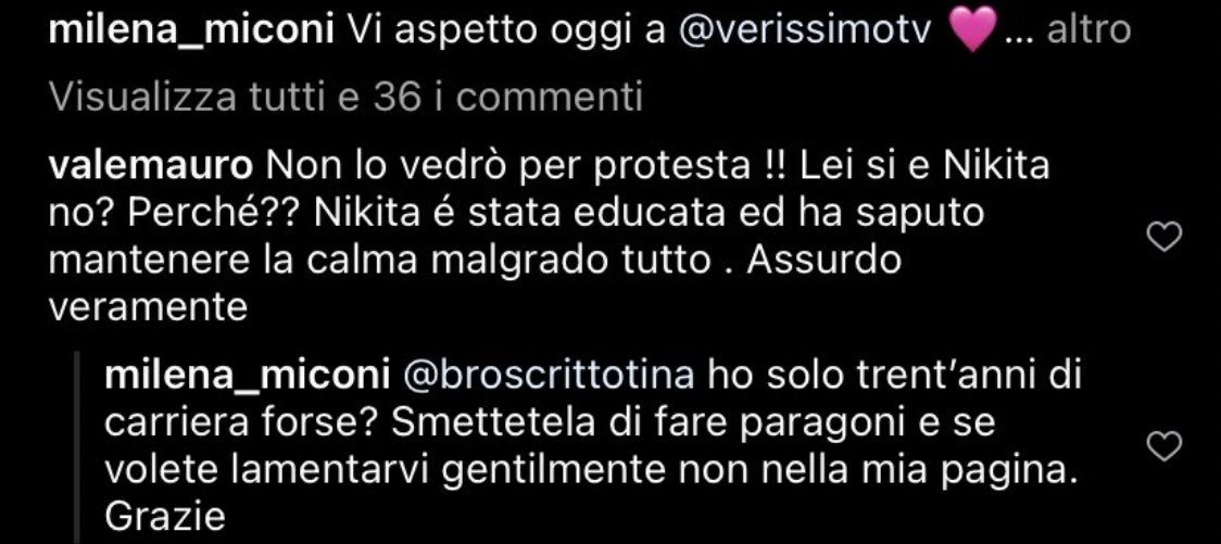 E PER PIACERE HO URLATO MILENAA